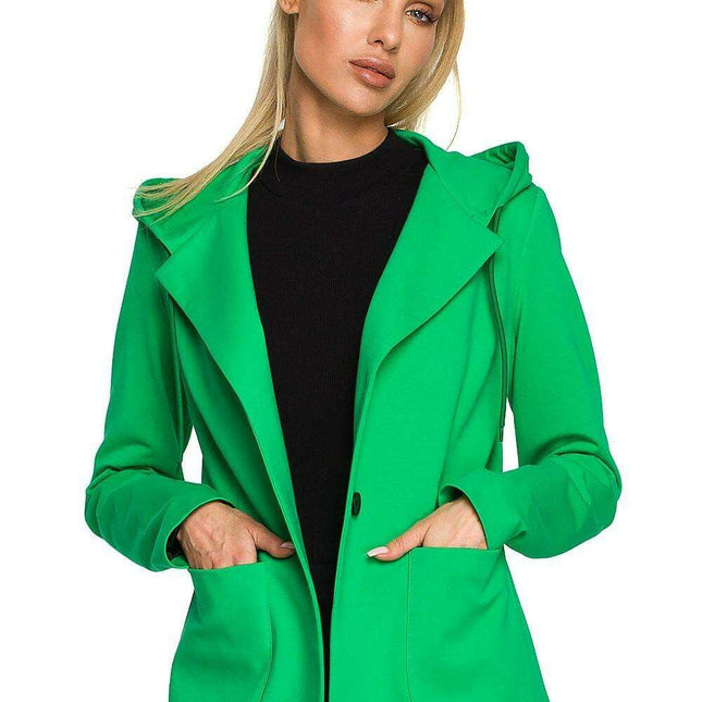 Revolutionary Knitted Hooded Jacket with Adaptive Collar Feature - Très Elite
