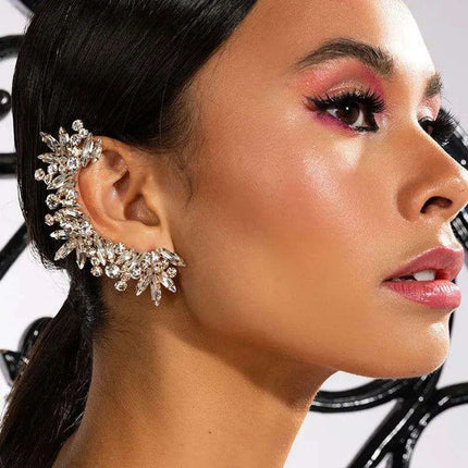 Rhinestone Ear Cuff Collection - Dazzling Crystal Clips for Trendy Women - Très Elite