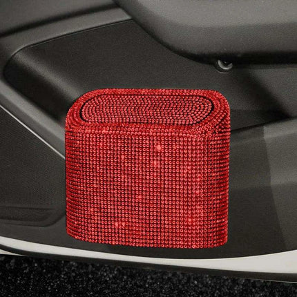 Rhinestone Elegance Car Trash Bin - Chic Auto Waste Container..