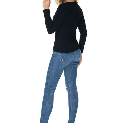 Ribbed Cotton Long Sleeve Peekaboo Top - Très Elite