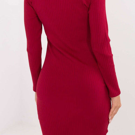 Ribbed Cotton Pencil Dress with V-Neck – Modern Stretch Workwear - Très Elite