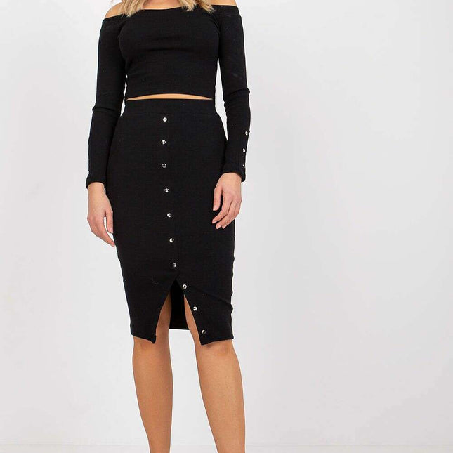 Ribbed Womens Set With Off The Shoulder Blouse 215918