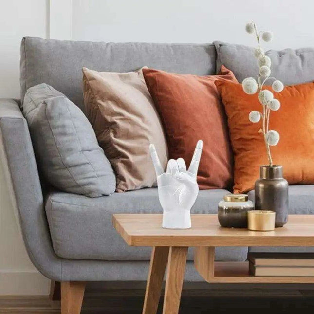 Rock and Roll Hand Gesture Sculpture for Dynamic Home Decoration - Très Elite