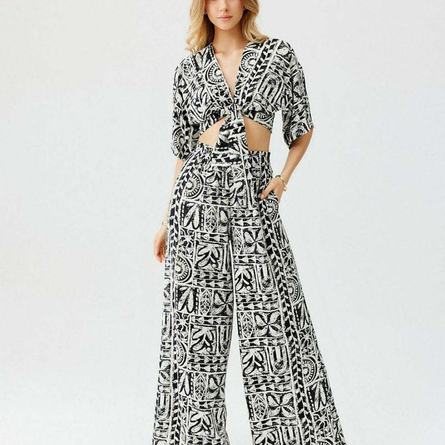 Roco Fashion High-Waisted Wide-Leg Shorts