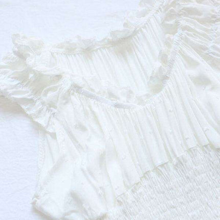 Romantic Earthy Pleated Dress with Cinched Waist and Asymmetrical Hem - Très Elite