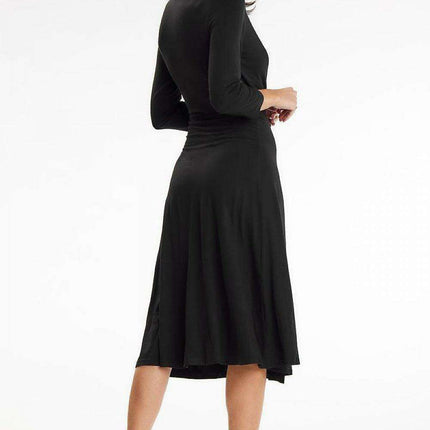 Romantic Envelope Top Midi Dress with Belted Waist - Très Elite