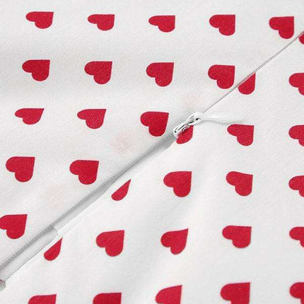 Romantic French Love Print Puff Sleeve A-Line Skirt for Spring-Summer - Très Elite
