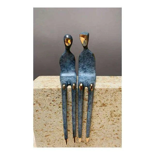 Romantic Golden Lovebirds Canvas Artwork - Elegant Home Accent Decor