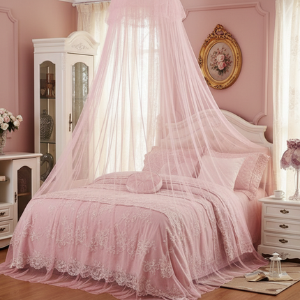 Romantic Lace Bed Canopy: Elegant Mosquito Net & Dust Barrier - Très Elite