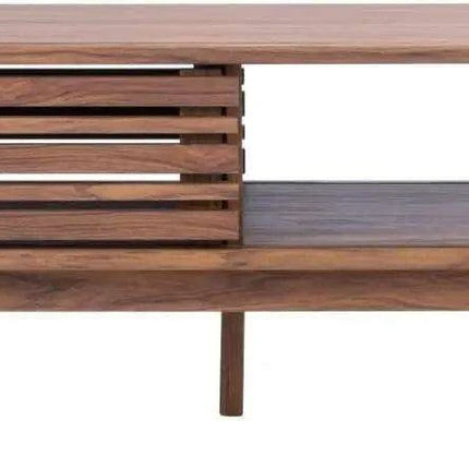 Rori Elegant Walnut Coffee Table with 1 Shelf - Chic Centerpiece for Living Rooms (46" w. x 23" d. x 16" h.)- Très Elite- Très Elite