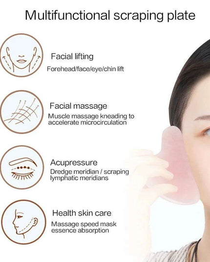 Premium Rose Quartz Fiberglass Facial Roller for Luxurious Skincare Experience