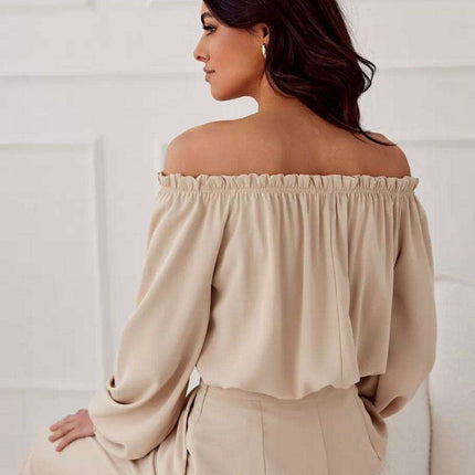 Rosie Satin Blouse with Spanish Flair - Très Elite