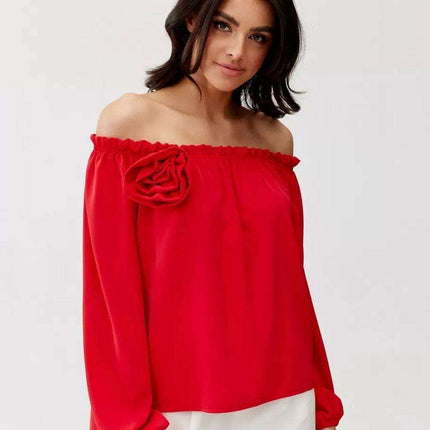 Rosie Satin Blouse with Spanish Flair
