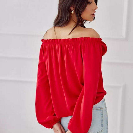 Rosie Satin Blouse with Spanish Flair - Très Elite