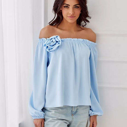 Rosie Satin Blouse with Spanish Flair