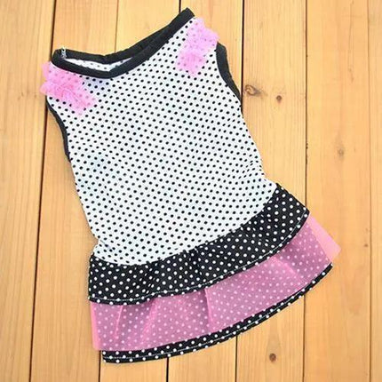 Royal Dotted Yarn Tutu Dress for Pets with Multilayered Charm