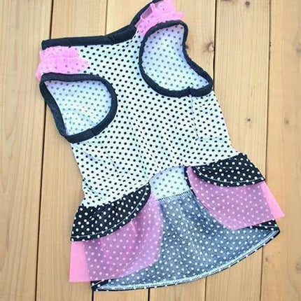Royal Dotted Yarn Tutu Dress for Pets with Multilayered Charm