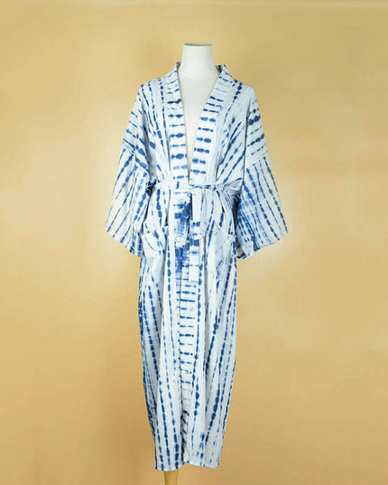 Lace-up Print Sun Shirt Long Sleeve Beach Resort Bikini Jacket