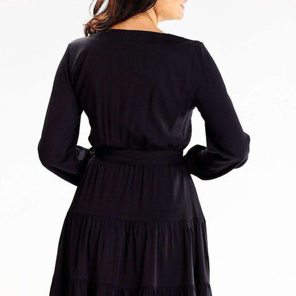 Ruffled Bell Sleeve Elastic Waist Midi Dress - Très Elite