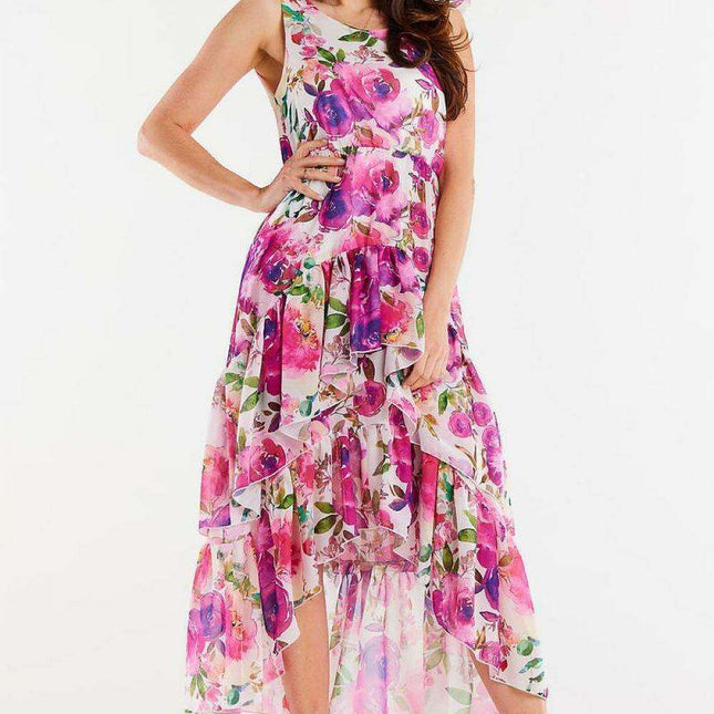 Ruffled Chiffon Daytime Elegance Dress