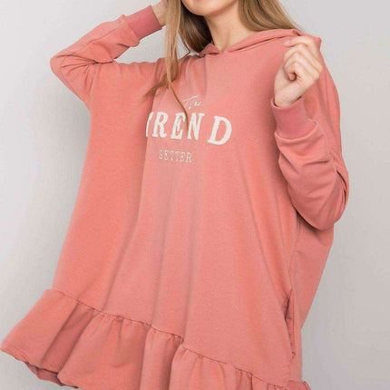 Ruffled Hooded Tunic Sweater with Pockets - Très Elite