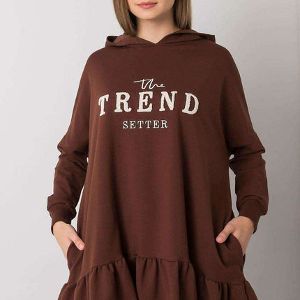 Ruffled Hooded Tunic Sweater with Pockets - Très Elite