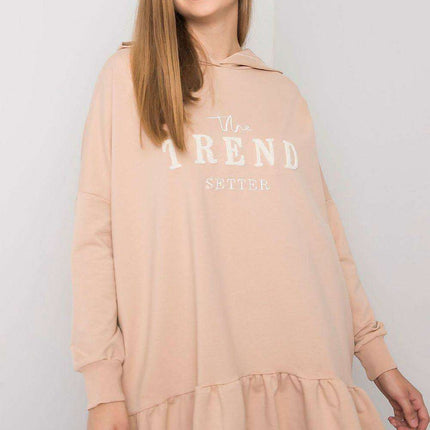 Ruffled Hooded Tunic Sweater with Pockets - Très Elite