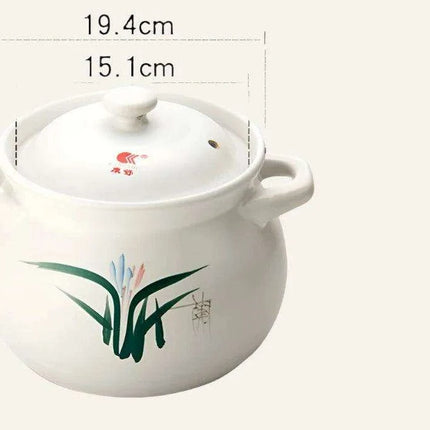 Rustic Ceramic Casserole Pot for Gas Stove - Timeless Earthenware Soup Maker - Très Elite