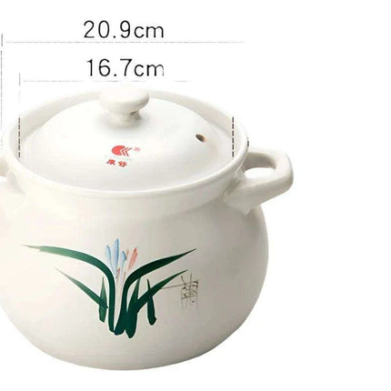 Rustic Ceramic Casserole Pot for Gas Stove - Timeless Earthenware Soup Maker - Très Elite