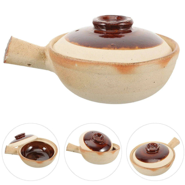 Rustic Charm Clay Casserole Pot - Versatile Earthenware Dish with Lid for Exquisite Home Cooking
