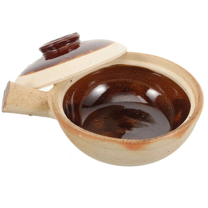 Rustic Charm Clay Casserole Pot - Versatile Earthenware Dish with Lid for Exquisite Home Cooking - Très Elite