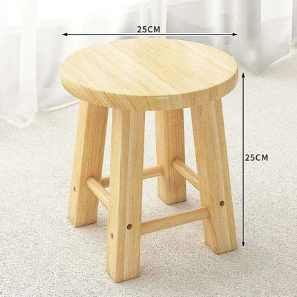 Rustic Kids' Round Wooden Bench - Stylish Multi-Use Stool for Home Decor..