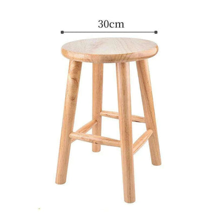 Rustic Kids' Round Wooden Bench - Stylish Multi-Use Stool for Home Decor - Très Elite
