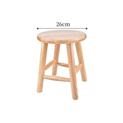 Rustic Kids' Round Wooden Bench - Stylish Multi-Use Stool for Home Decor - Très Elite