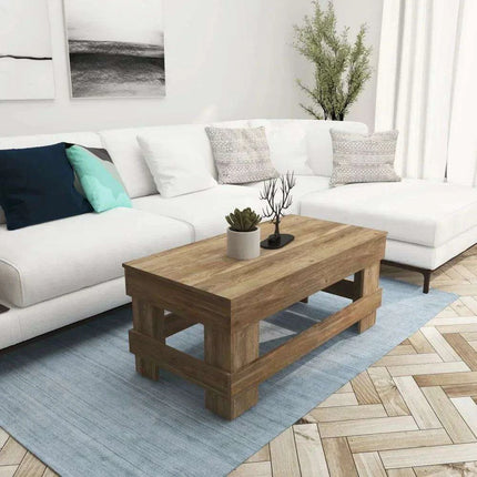 Rustic Reclaimed Wood Coffee Table for Farmhouse Living - Très Elite
