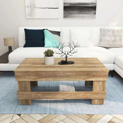 Rustic Reclaimed Wood Coffee Table for Farmhouse Living - Très Elite