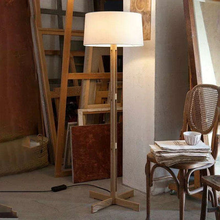 Rustic Wabi Sabi Walnut Floor Lamp - Stylish Illumination for Any Room - Très Elite
