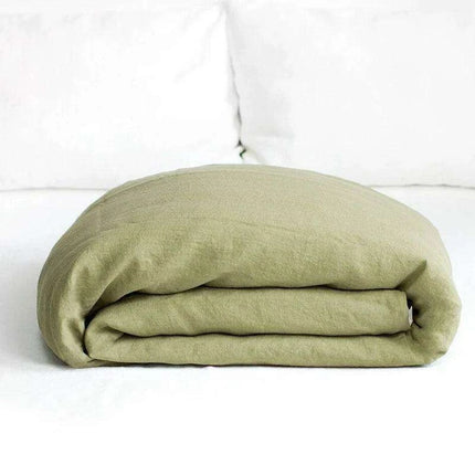 Rustic Washed Flax Linen Bedding Set..