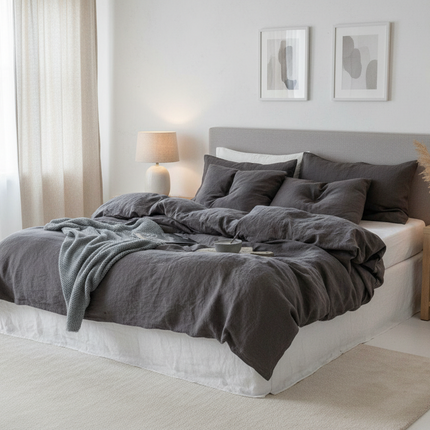Washed Flax Linen Duvet Cover Set
