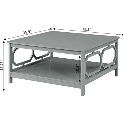 Sleek Gray Coffee Table with Hidden Storage and Ample Display Space
