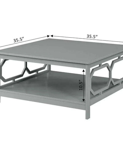 Sleek Gray Coffee Table with Hidden Storage and Ample Display Space