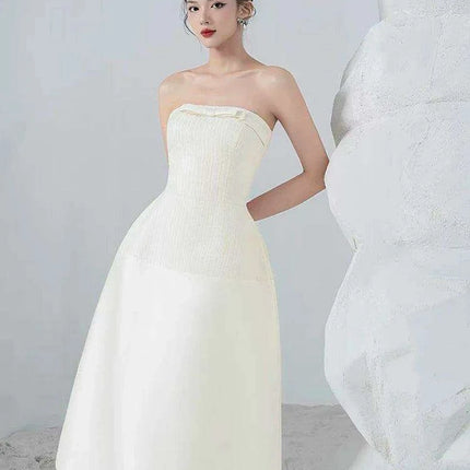 Chic 2-Piece Elegant Dress Set with Bowknot High Waist and Short Coat for Summer 2024