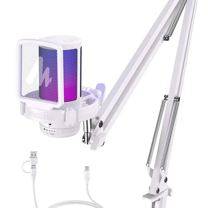 Illuminate Your Sound: Gamerwave RGB USB Condenser Microphone with Premium Noise-Cancellation and Customizable Lighting Effects