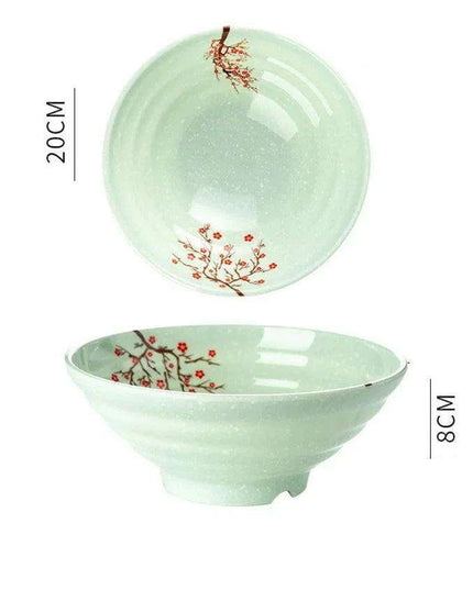 Sophisticated Japanese Melamine Noodle Bowl - Stylish Faux Porcelain Dining Set