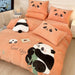 Charming Velvet Panda Bedding Set with Applique Details - Cozy Duvet Cover, Flat Sheet & Pillowcases for Various Bed Sizes
