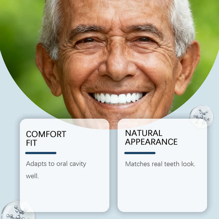 Natural-Look Silicone Upper and Lower Denture Set