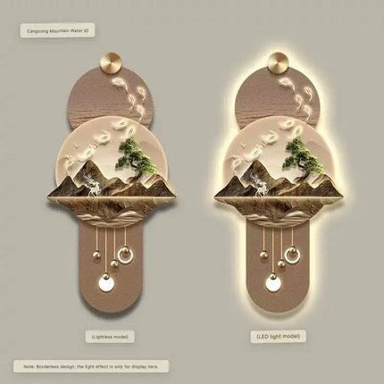Grand Landscape Entrance Painting with Integrated Light
