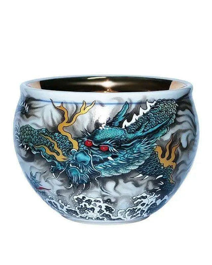 Chic Blue and White Enamel Ceramic Tea Cup Collection - Elevate Your Tea Experience