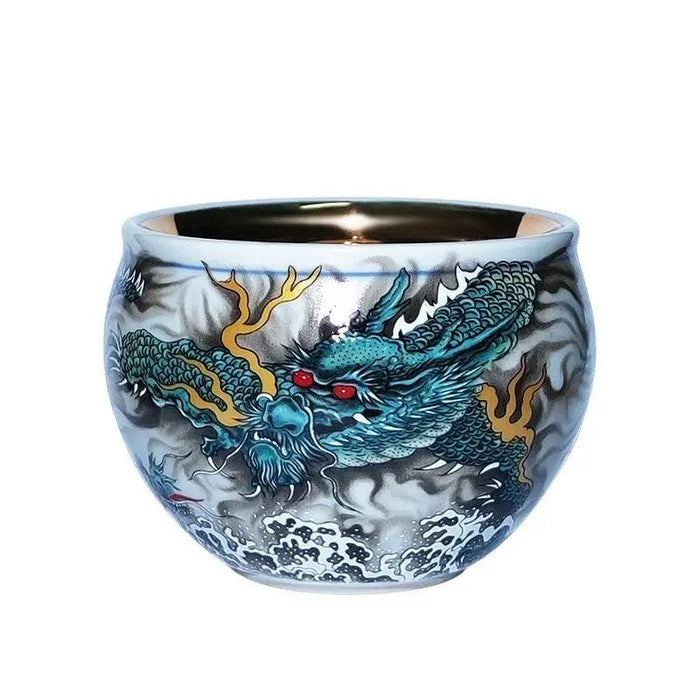 Chic Blue and White Enamel Ceramic Tea Cup Collection - Elevate Your Tea Experience