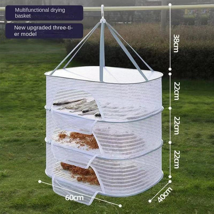 Foldable Mesh Drying Rack for Clothes, Fruits, and Vegetables